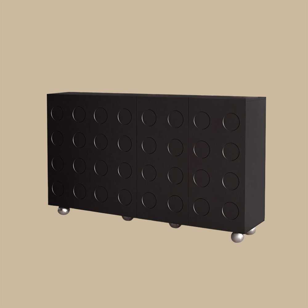 55.1''/62.9'' Modern Black Shoe Cabinet Large Capacity Entryway Storage Organizer
