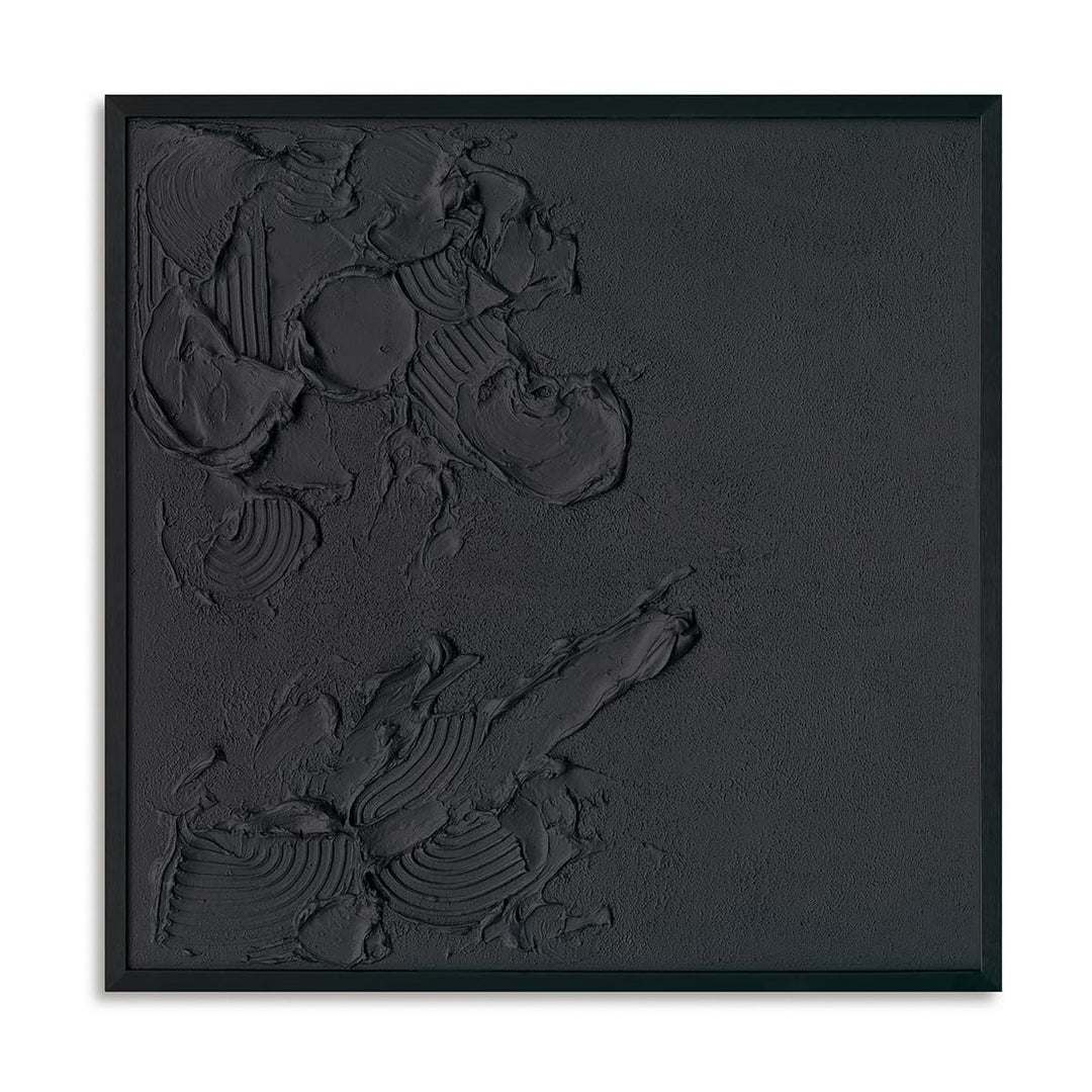 Handmade Abstract Wall Art – Black and White Textured Modern Painting