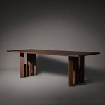 Load image into Gallery viewer, Rectangular Dining Table Mid Century Style Solid Wood Veneer Legs Clear Wood Grain Surface Strong Texture Design
