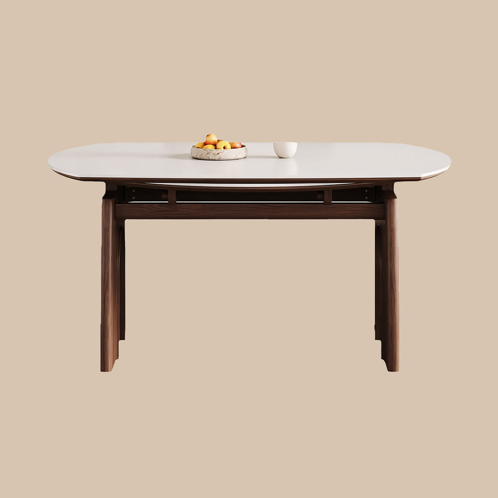 50.7" Versatile Extendable Dining Table Round to Oval Conversion