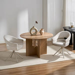 Load image into Gallery viewer, Modern Swivel Upholstered Dining Chair Curved Back Accent Chair with Metal Base
