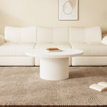 Load image into Gallery viewer, 31.2&#39;&#39; White Round Coffee Table Vertical Textured Design Modern Minimalist Style
