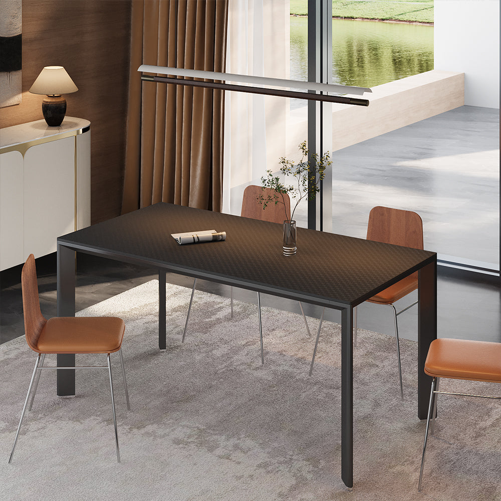 54.6''/ 62.4'' Dining Table Modern Style Elegant Design Spacious Surface for Dining and Gathering