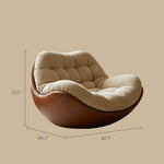 Load image into Gallery viewer, Modern Curved Lounge Chair Upholstered Comfort Accent Chair with Leather Base
