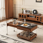 Load image into Gallery viewer, 23.6&quot;-43.3&quot;Extendable Coffee Side Table with Wheels Mobile Tea Table Storage Living Room
