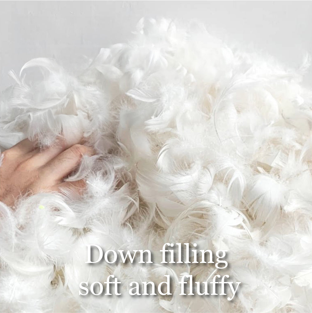 Modern Linen Fabric Sofa Removable Cover Deep Seat Feather Filled Couch