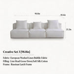 Load image into Gallery viewer, Modern Modular Sectional Sofa Removable Washable Cover Cream Upholstery Minimalist Low Profile Design
