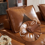 Load image into Gallery viewer, Modern Modular Vintage Leather Sofa Tufted Deep Seat Lounge Sofa Oil Wax Top Grain Leather
