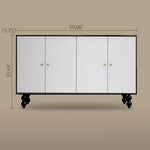 Load image into Gallery viewer, 59'' Vintage Hand-Painted Sideboard Artistic Retro Buffet Cabinet with Bold Geometric Patterns
