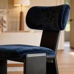 Load image into Gallery viewer, Modern Blue Upholstered Dining Chair with Black Metal Frame 1 Piece
