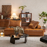 Load image into Gallery viewer, Modern Modular Vintage Leather Sofa Tufted Deep Seat Lounge Sofa Oil Wax Top Grain Leather
