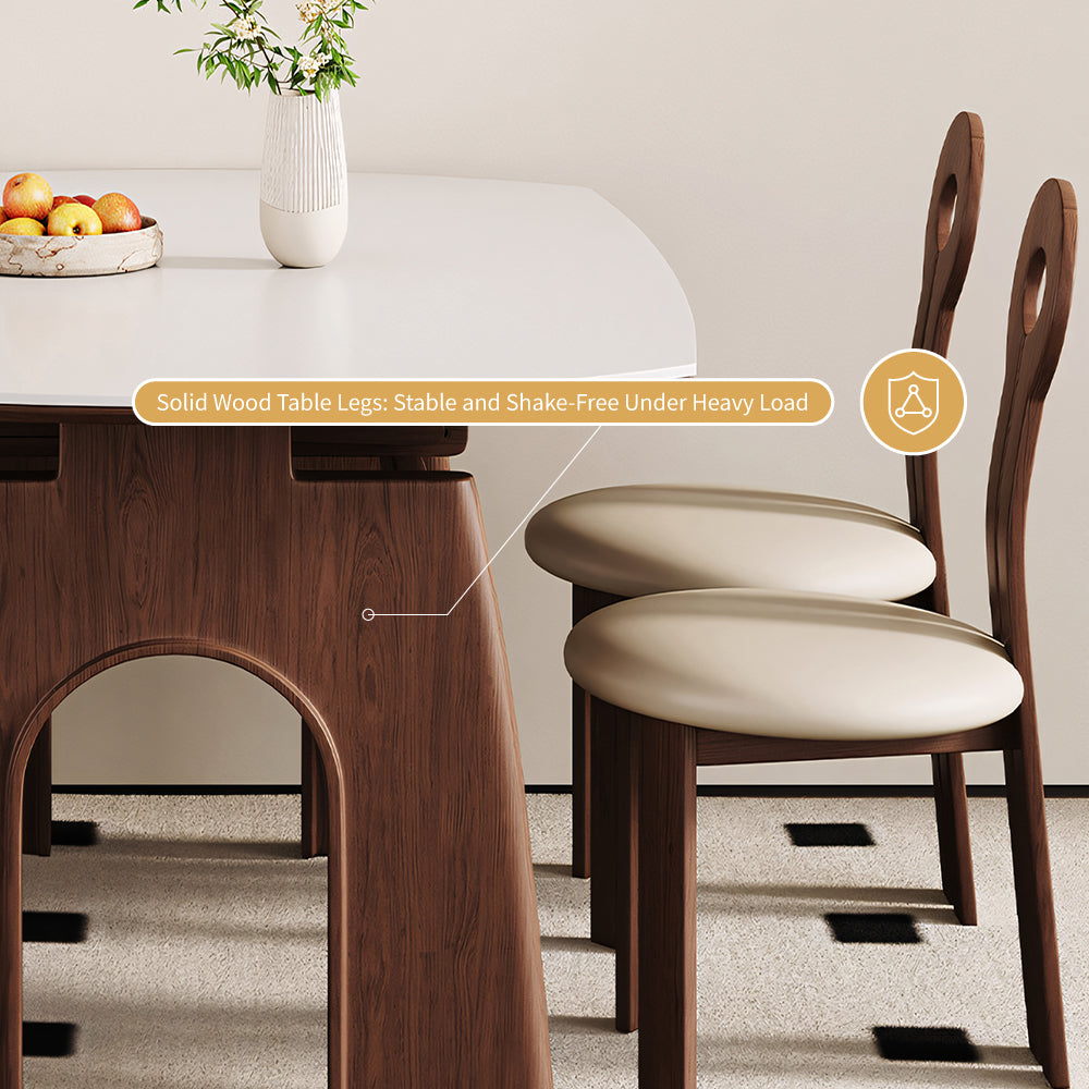 50.7" Versatile Extendable Dining Table Round to Oval Conversion