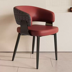 Load image into Gallery viewer, Set of 2 Modern Artistic Dining Chair Upholstered Seat Sculptural Textured Backrest Metal Frame Accent Chair
