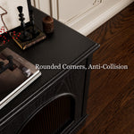 Load image into Gallery viewer, Modern Low-Profile TV Cabinet with Arched Glass Doors Freestanding Storage Console
