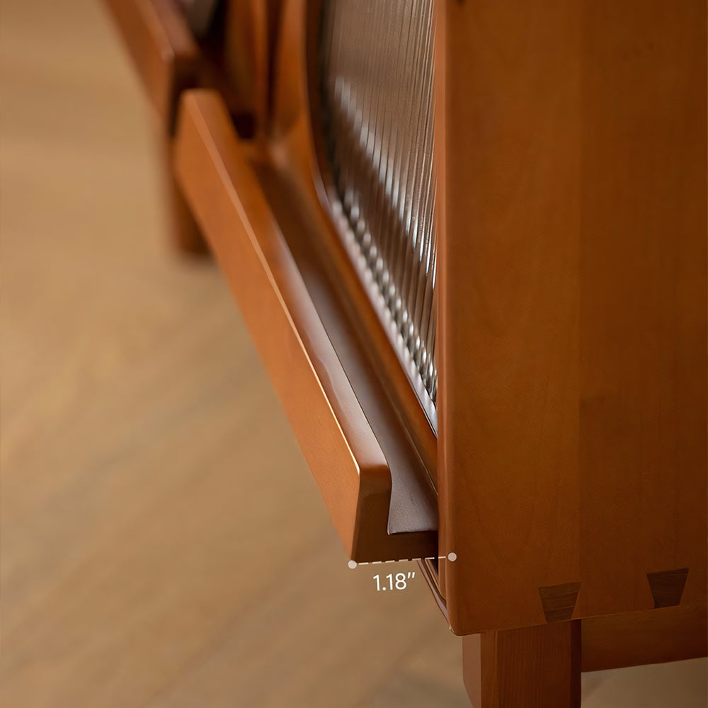 31.5'' Modern Vintage Storage Cabinet Solid Wood Display Cabinet with Fluted Glass Doors and Shelves