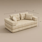 Load image into Gallery viewer, 70&#39;&#39;-78&#39;&#39;Convertible Sofa Bed Tufted Cushion Armrest Foldable Design in Grey Fabric Upholstery
