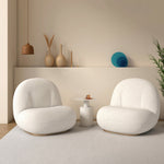 Load image into Gallery viewer, 29&#39;&#39;Cozy Bouclé Lounge Chair Creamy Comfort Softly Wrapped Aesthetic Low Profile French Relaxed Style
