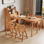 Load image into Gallery viewer, 69'' Rattan Dining Cabinet Table Set Foldable Storage Multi-Chair Design Solid Wood Finish
