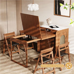 Load image into Gallery viewer, 73&#39;&#39; Murphy Fold-Out Dining Table with Sintered Stone Top | Space-Saving
