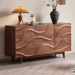 Load image into Gallery viewer, Modern Sideboard Solid Wood 3-Door Cabinet Adjustable Shelves
