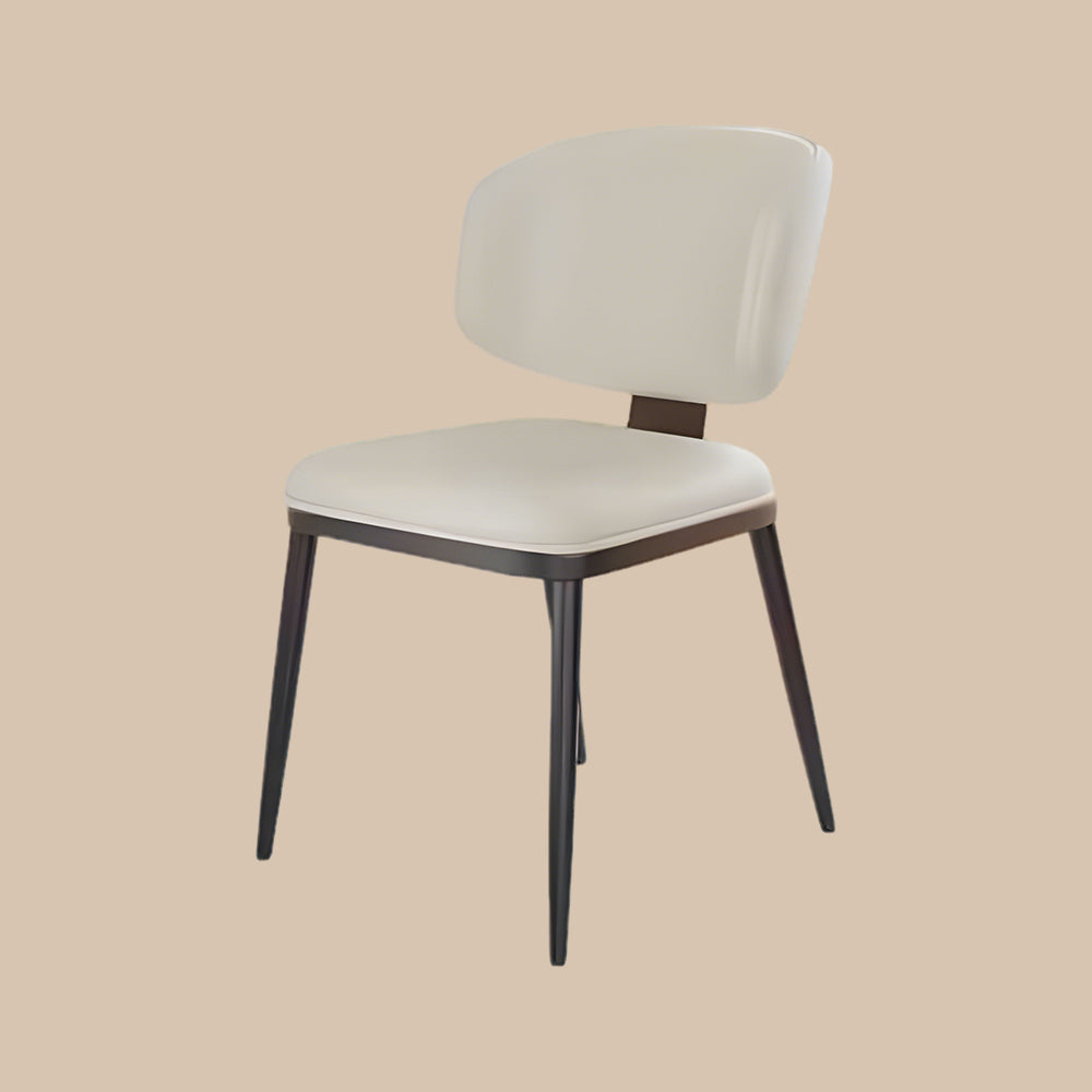 Set of 2 Modern Leather Accent Dining Chairs