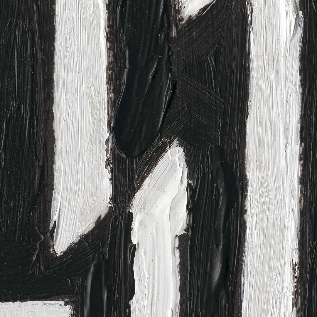 Handmade Textured Wall Art – Black & White Geometric Abstract Painting