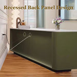 Load image into Gallery viewer, 70.87" Modern Green TV Stand with Gold-Ribbed Glass Doors &amp; Storage Drawers
