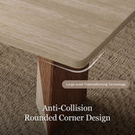Load image into Gallery viewer, Rectangular Dining Table with Travertine-Look Sintered Stone Top and Fluted Oak Base
