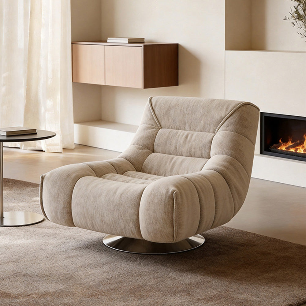Modern Swivel Lounge Chair with Plush Upholstery Oversized Accent Chair