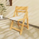 Load image into Gallery viewer, 4PCS Folding Chair Solid Wood with Black Leather Seat Space-Saving Durable Elegant Design
