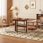 Load image into Gallery viewer, 31.5″–63″ Extendable Dining Table Built-in Storage Rounded Tall Legs
