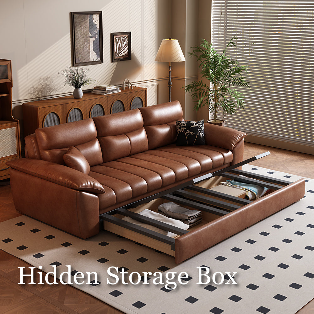 89.7'' Cat Scratch-Resistant Sofa Bed Hidden Storage Convertible Design Durable Comfort