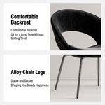 Load image into Gallery viewer, Modern Black Curved Dining Chair with Stainless Steel Legs Minimalist Accent Chair 1 Piece
