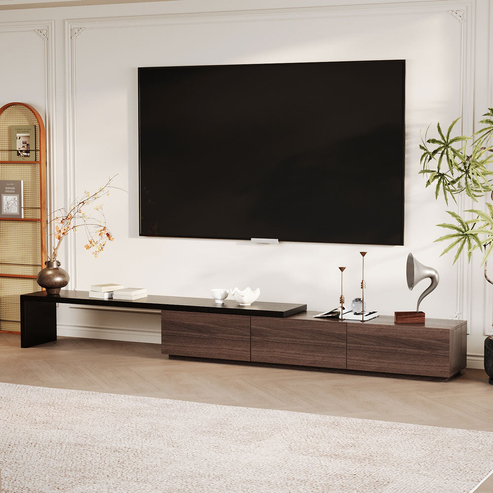 Extendable TV Stand with Storage Drawers Modern TV Console