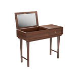 Load image into Gallery viewer, 39&#39;&#39;Walnut Dressing Table Folding Mirror Design Practical Storage Space

