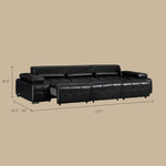Load image into Gallery viewer, Luxury Sofa Black Genuine Leather Electric Power Recliner with Smart Voice Control for Ultimate Comfort
