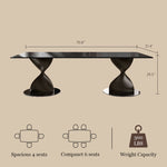 Load image into Gallery viewer, 70.8" Modern Square Dining Table with Tempered Glass Top Wooden Creative Base and Sleek Surface for 6 to 8 People
