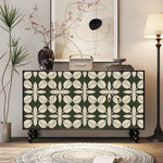 Load image into Gallery viewer, 59'' Vintage Hand-Painted Sideboard Artistic Retro Buffet Cabinet with Bold Geometric Patterns
