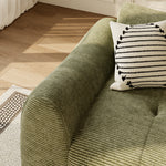 Load image into Gallery viewer, 101&#39;&#39; Convertible Sofa Bed Three Seater Olive Green Upholstered Tufted Cushion Modern Curved Arm Modular Design

