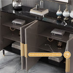 Load image into Gallery viewer, 62.4&#39;&#39; Modern Luxury Elegant Gray and Gold Sideboard with Adjustable Shelves
