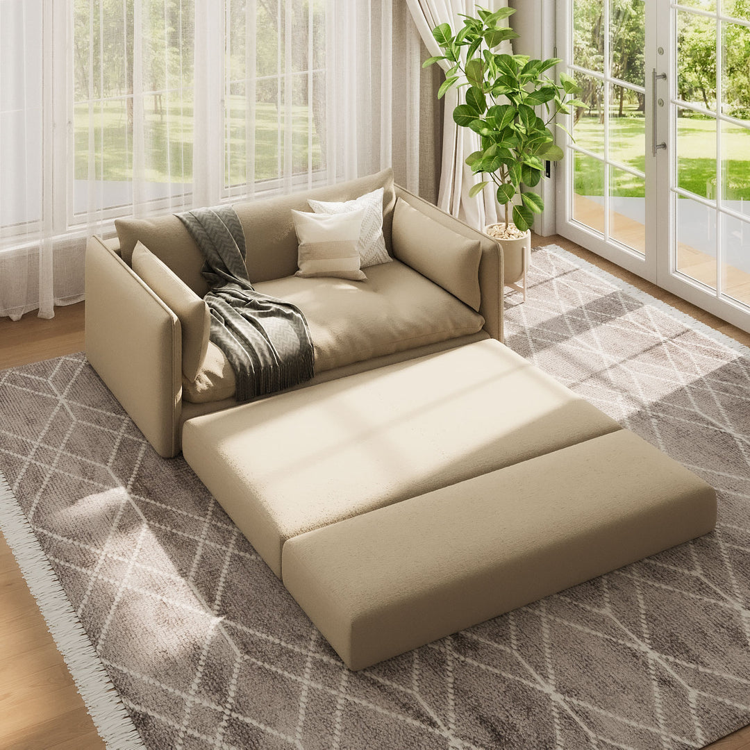 66'' Convertible Folding Sofa Chair One-Click Bed Soft Sponge Padding Modern Minimalist Style