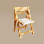 Load image into Gallery viewer, 4PCS Folding Chair Solid Wood with Black Leather Seat Space-Saving Durable Elegant Design
