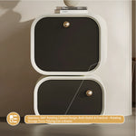 Load image into Gallery viewer, Elegant Two-Tier Nightstand with Rotating Drawer and Modern Minimalist Design
