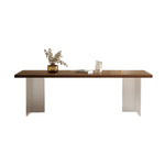 Load image into Gallery viewer, 54.6&#39;&#39;Dining Table Set with Boucle Chairs, Artistic Base, Space-Saving Design

