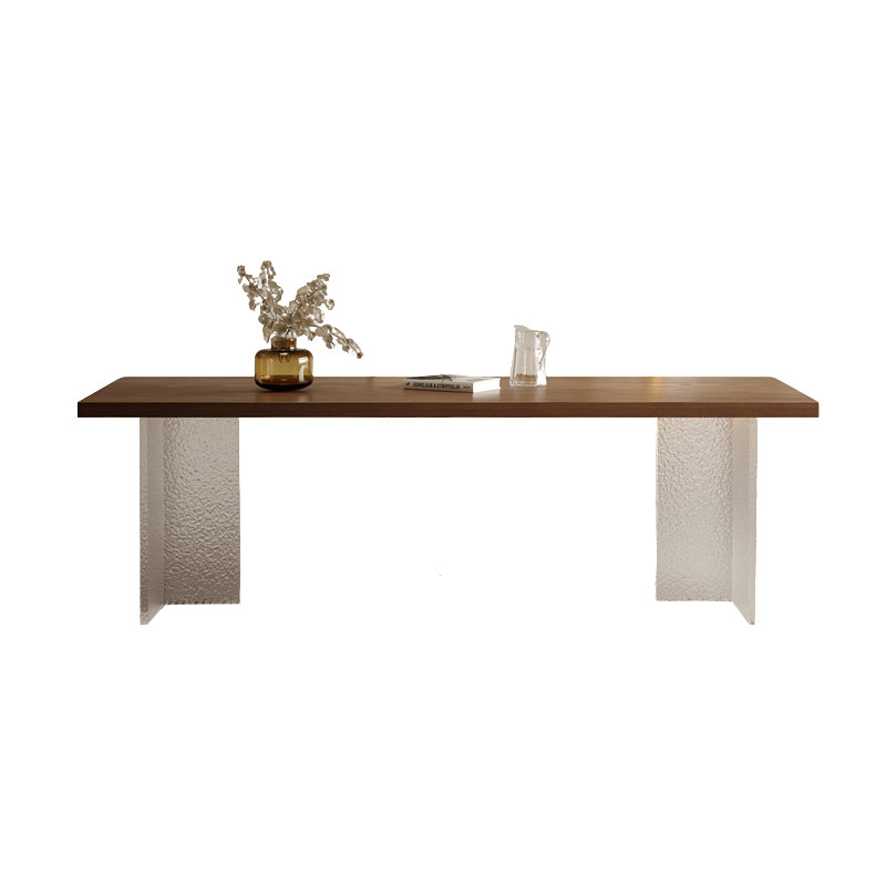 54.6''Dining Table Set with Boucle Chairs, Artistic Base, Space-Saving Design