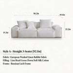 Load image into Gallery viewer, Modern Modular Sectional Sofa Removable Washable Cover Cream Upholstery Minimalist Low Profile Design
