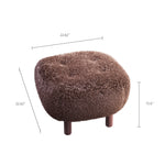 Load image into Gallery viewer, Square Faux Fur Ottoman Plush Upholstered Seat with Wooden Legs

