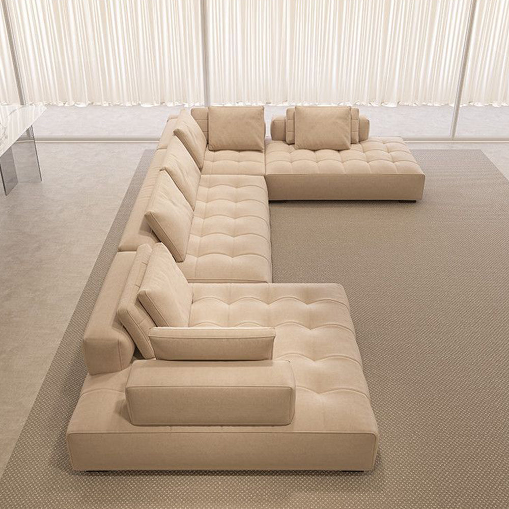 165.35" Modern Modular Sectional Sofa Deep Seat Tufted Fabric Couch Minimalist Lounge Sofa