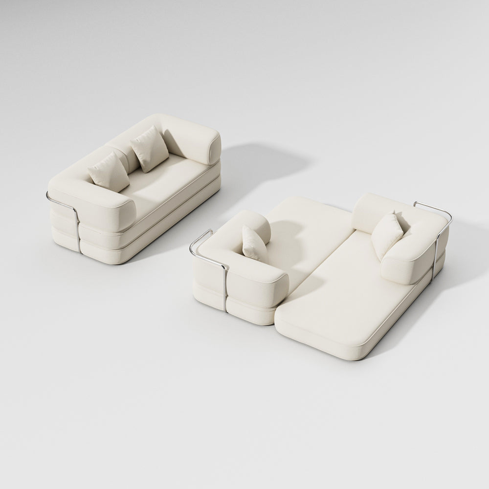 Compressed Sofa Bed Space-Saving Metal Frame Design Stylish