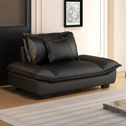 Modern Low-Profile Cat-Scratch Leather Sofa